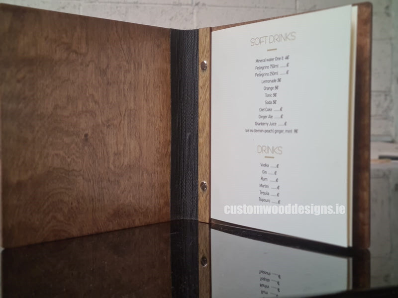 Load image into Gallery viewer, 20 x Personalised Wood Menus 20x20cm Custom Wood Designs __label: Multibuy walnut-20-x-wood-menus-20x20cm-51436372132183