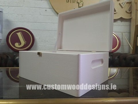 Load image into Gallery viewer, White Wood Box PHW5 37 X 28 X 18 cm Box Painted White pin bedroom deco box box with lid chest container hamper box room deco wall deco wood wooden white-wood-box-phw5-37-x-28-x-18-cmcustom-wood-designsbox-painted-white-453069_6ca07214-3fa2-466d-9c54-f5a9f7fff7ea