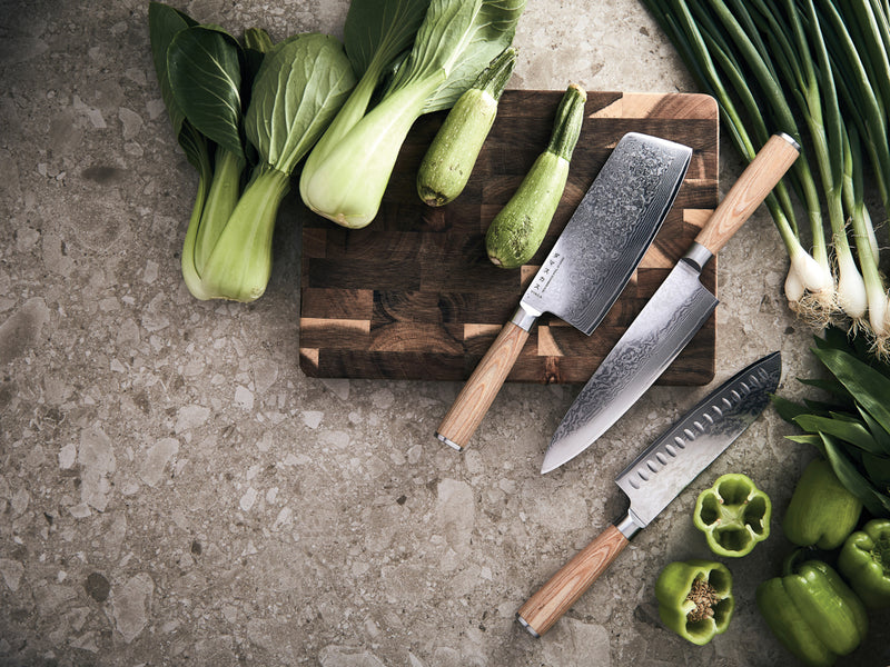 Load image into Gallery viewer, Hattasan Damascus chef’s edition knife - Custom Wood Designs
