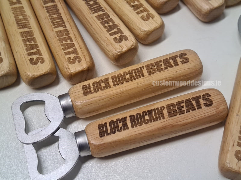 Load image into Gallery viewer, 50 x Bottle opener w/wooden handle Custom Wood Designs __label: Multibuy 50-x-branded-50-x-bottle-opener-w-wooden-handle-53612766396759

