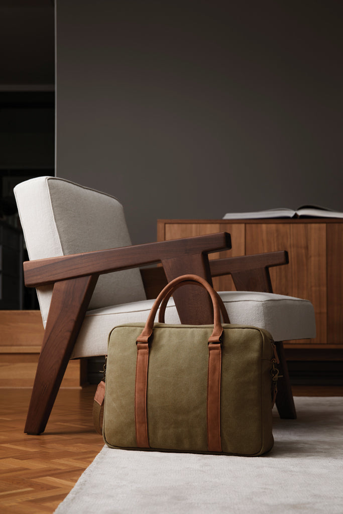 Load image into Gallery viewer, Bosle RCS recycled canvas computer bag - Custom Wood Designs
