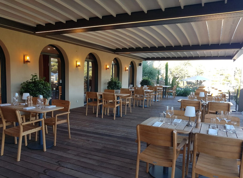 Load image into Gallery viewer, LODGE Teak Outdoor Armchair - Custom Wood Designs LODGE Teak Outdoor Armchair made from [material] –  [use_case] | Custom Wood Designs
