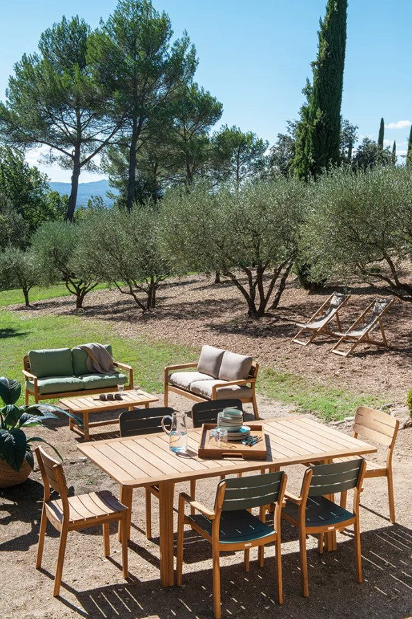 Load image into Gallery viewer, LODGE Teak Outdoor Armchair - Custom Wood Designs LODGE Teak Outdoor Armchair made from [material] –  [use_case] | Custom Wood Designs
