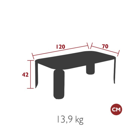 Bebop Low Table 120 X 70 CM - H.42 CM - Custom Wood Designs