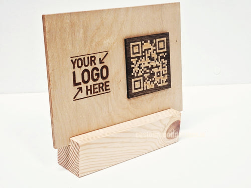 QR Display Stands A5 Big Block Natural 10-1000 Custom Wood Designs CU0C0B_1