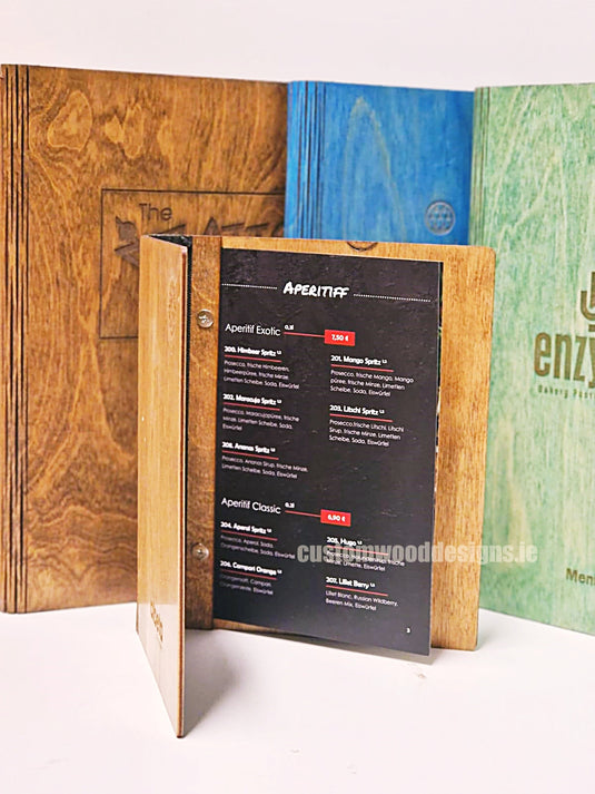 20 x Personalised Wood Menus 20x20cm Custom Wood Designs __label: Multibuy CU7B95_1_73b7b8b8-bfde-4053-88f6-45eb49c8b561