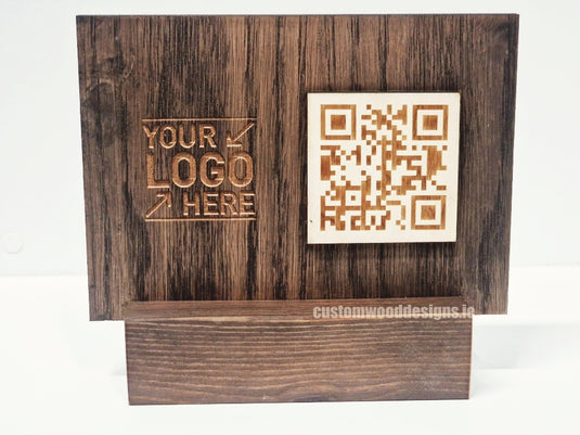 QR Display Stands A5 Big Block (Dark Oak) 10-1000 Custom Wood Designs CU8D57_1