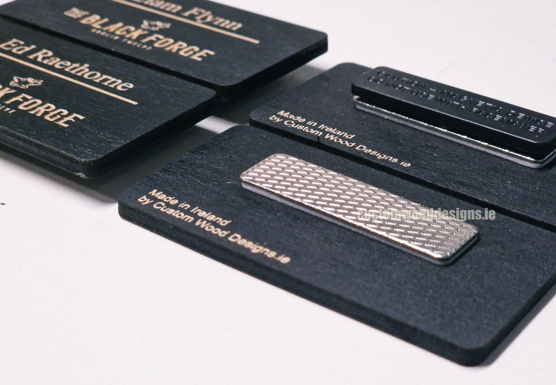 Load image into Gallery viewer, Black Birch Name Badges MOQ 10pcs Bespoke Made Custom Wood Designs __label: Multibuy retail CU9B85_1
