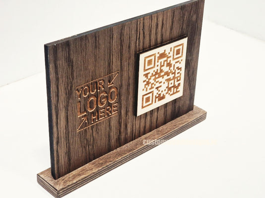 QR Display Stands A5 (Dark Oak) 10-1000 Custom Wood Designs CUSTOM_4_da9f895f-b787-47d6-b298-0bf5d7b5a37b