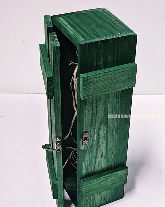 Rustic Bottle Box - Green Single x 25 Bottle box Custom Wood Designs __label: Multibuy Bottle Boxes Gift Boxes CustomWoodDesignsIreland65571405-bf6f-4e1e-9812-943e6cf7eea9_6978dcdf-837b-4787-87f1-0cd58dc5faaf