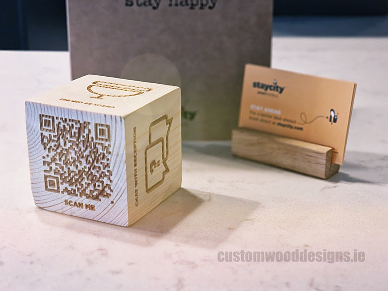 Load image into Gallery viewer, QR Code Block Natural 5 sides Branded 10-1000 Custom Wood Designs CustomWoodDesignsIreland68137fcb-44cb-46e4-aa5a-63ca226cc516_b4328979-1e5f-430e-b98f-45da0ef6a89c
