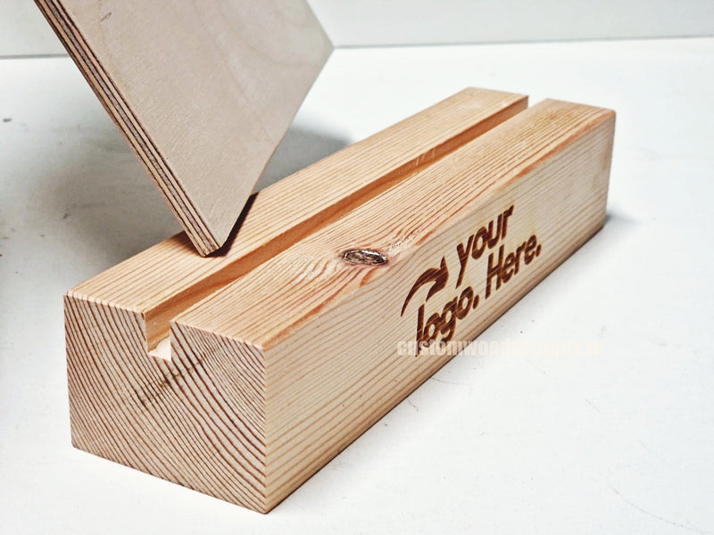 Load image into Gallery viewer, Double Sided Info Display - A4 Natural x10 Custom Wood Designs CustomWoodDesignsIrelandA4WoodenPOSInformationdisplayNaturalPinePOSBlock_20
