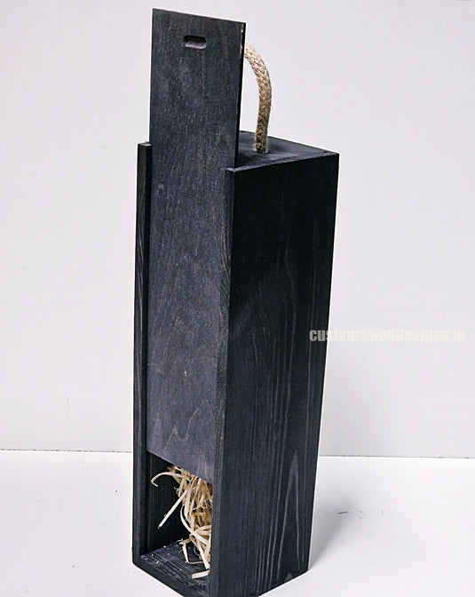 Sliding Lid Bottle Box - Single Black x25 Bottle box Custom Wood Designs __label: Multibuy Bottle Box Bottle Boxes Single bottle box CustomWoodDesignsIrelandCorporategiftboxesBottleBoxesGiftingboxesforbottleslaserengravedbottleboxespersonalisedbottleboxesCorporateboxesrust_9_3f73c1c5-7f67-468f-bb78-2f78c1775f28