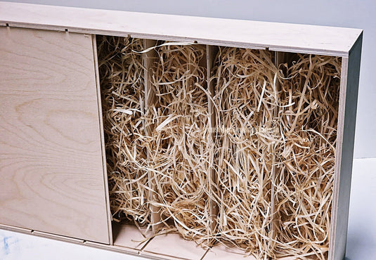 Sliding Lid 4 Bottle Box - Natural x 25 Corporate Gift Box with Wood Wool Custom Wood Designs box corporate gift hamper triple wine box wood wool CustomWoodDesignsIrelandCorporategiftboxesBottleBoxesGiftingboxesforbottleslaserengravedbottleboxespersonalisedbottleboxesCorporateboxesrusticboxwinebo_9_911b779e-0fa8-4e77-b844-23d45
