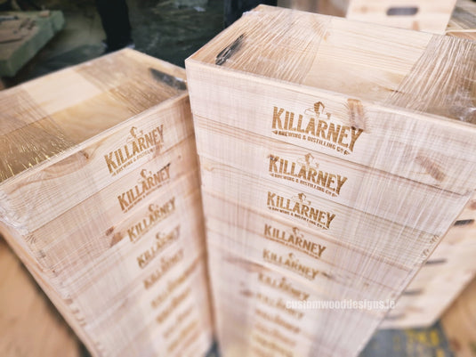 KnobiOne - Pine Wood Tray 30 X 20 X 7 cm OB1 Pine Box with Handle pin bedroom deco box crate room deco wood wooden CustomWoodDesignsIrelandKilarneyBrewingServicetraysFish_ChiptraysBrandedtraysIrelandWoodcratesIreland_2