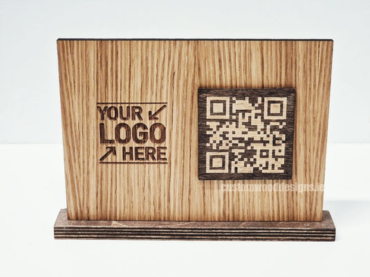 QR Display Stands A5 (Light Oak) 10-1000 Custom Wood Designs CustomWoodDesignsIrelandWoodenQRCodesSustainableQRCodesLaserEngravedQRCodesHospita_3