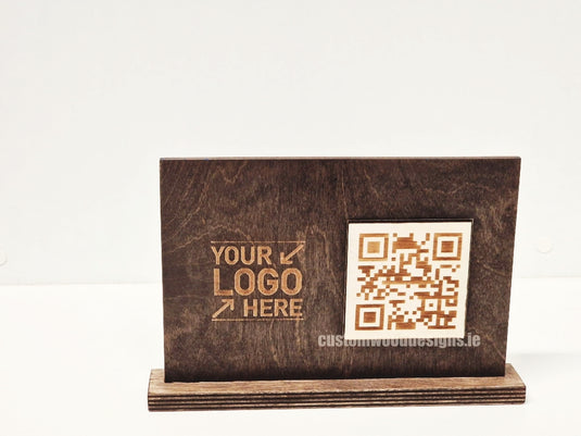 QR Display Stands A5 Brown Birch 10-1000 Custom Wood Designs CustomWoodDesignsIrelandWoodenQRCodesSustainableQRCodesLaserEngravedQRCodesHospitality_4