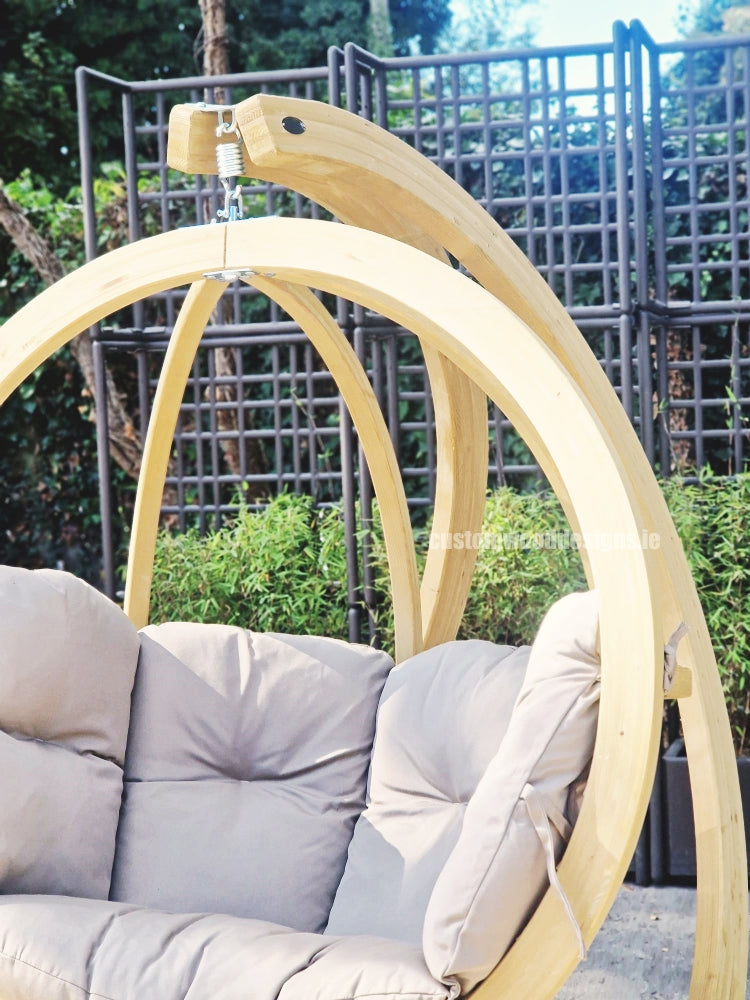 Load image into Gallery viewer, Globe Wood Hanging Chair &amp; Stand Set - Custom Wood Designs
