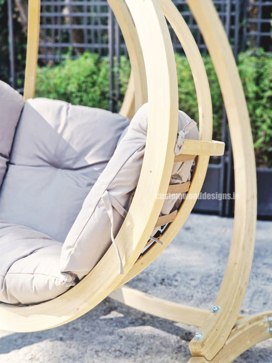 Globe Wood Hanging Chair & Stand Set - Custom Wood Designs