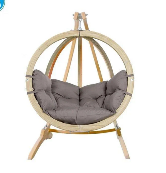 Globe Wood Hanging Chair & Stand Set - Custom Wood Designs Globe Wood Hanging Chair & Stand Set made from [material] – Ideal for [use_case] | Custom Wood Designs