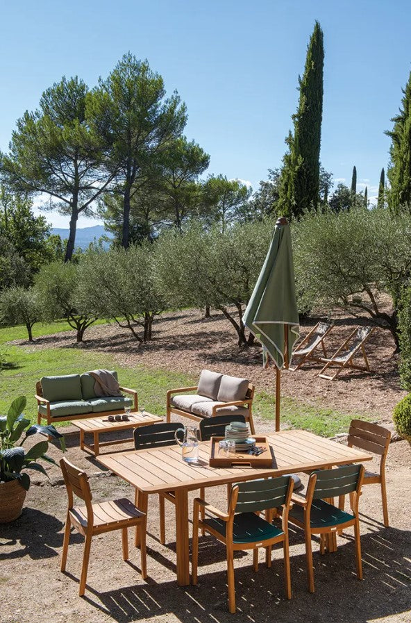 Load image into Gallery viewer, LODGE Solid Teak 2-Seater Outdoor Sofa - Custom Wood Designs LODGE Solid Teak 2-Seater Outdoor Sofa made from [material] –  [use_case] | Custom Wood Designs
