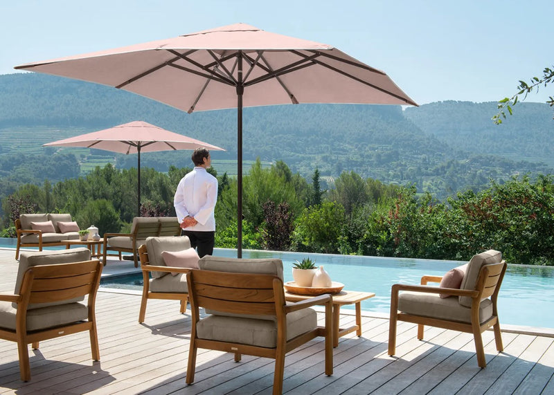 Load image into Gallery viewer, LODGE Solid Teak 2-Seater Outdoor Sofa - Custom Wood Designs LODGE Solid Teak 2-Seater Outdoor Sofa made from [material] –  [use_case] | Custom Wood Designs
