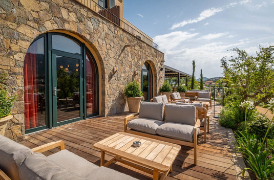 LODGE Solid Teak 2-Seater Outdoor Sofa - Custom Wood Designs LODGE Solid Teak 2-Seater Outdoor Sofa made from [material] –  [use_case] | Custom Wood Designs