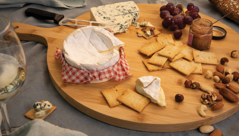 Load image into Gallery viewer, Ukiyo bamboo round serving board - Custom Wood Designs
