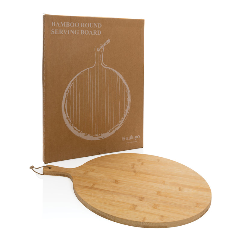 Load image into Gallery viewer, Ukiyo bamboo round serving board - Custom Wood Designs
