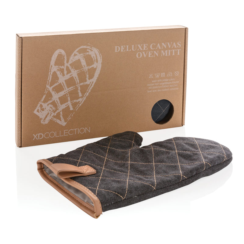 Load image into Gallery viewer, Deluxe canvas oven mitt - Custom Wood Designs
