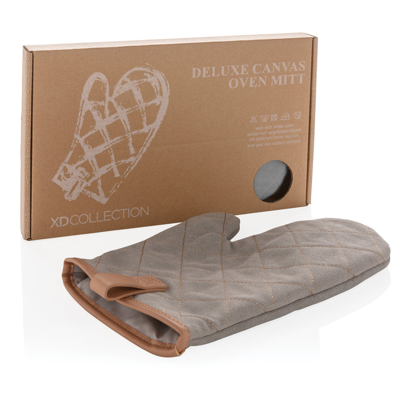 Load image into Gallery viewer, Deluxe canvas oven mitt - Custom Wood Designs
