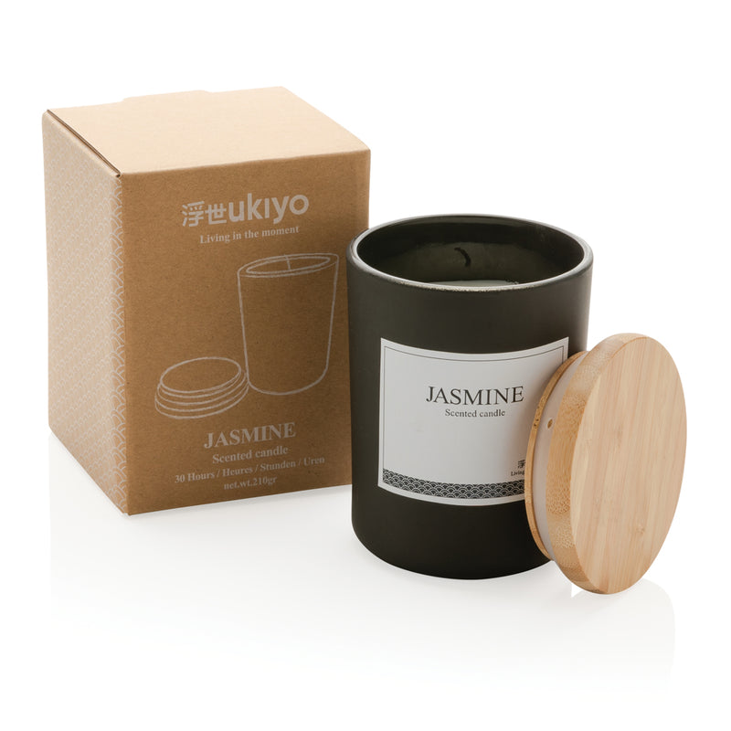 Load image into Gallery viewer, Ukiyo deluxe scented candle with bamboo lid - Custom Wood Designs
