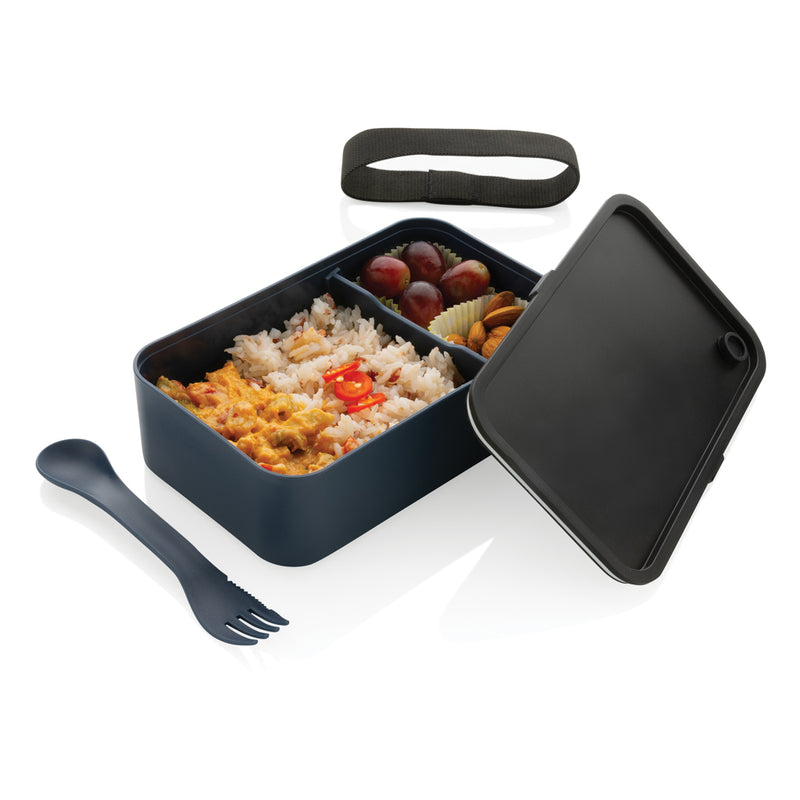 Load image into Gallery viewer, GRS recycled PP lunch box with spork - Custom Wood Designs
