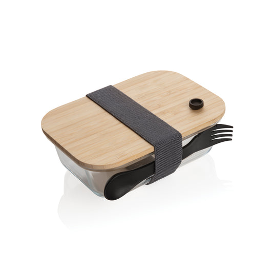 Glass lunchbox with bamboo lid - Custom Wood Designs