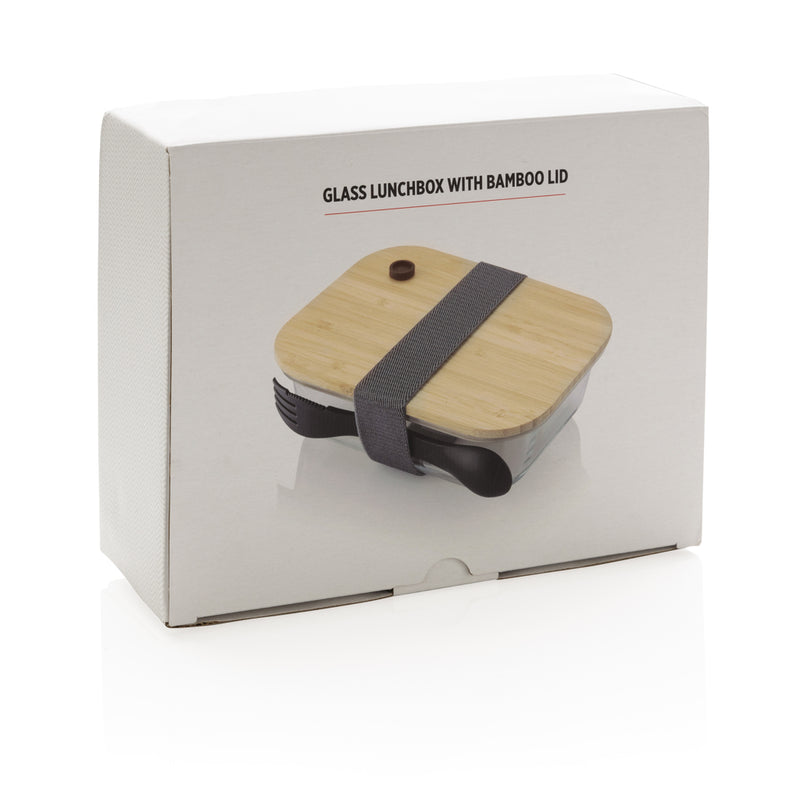 Load image into Gallery viewer, Glass lunchbox with bamboo lid - Custom Wood Designs

