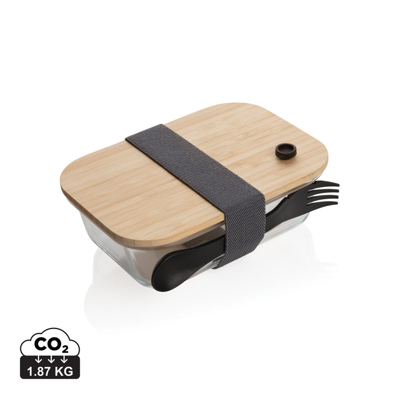 Load image into Gallery viewer, Glass lunchbox with bamboo lid - Custom Wood Designs
