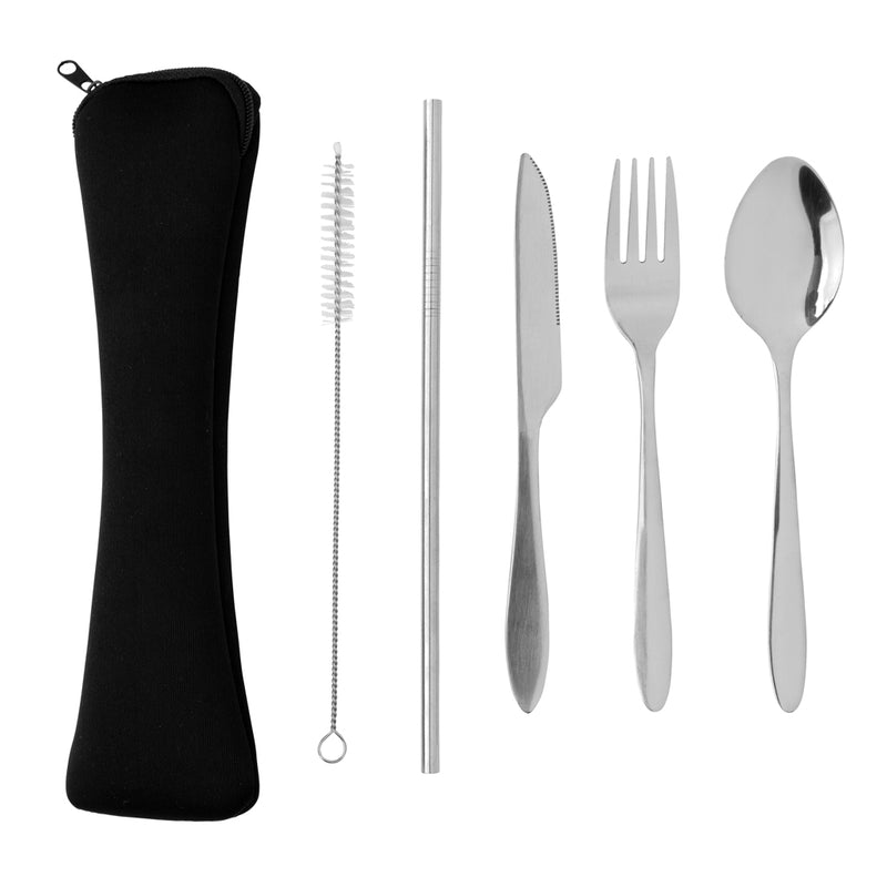 Load image into Gallery viewer, 4 PCS stainless steel re-usable cutlery set - Custom Wood Designs

