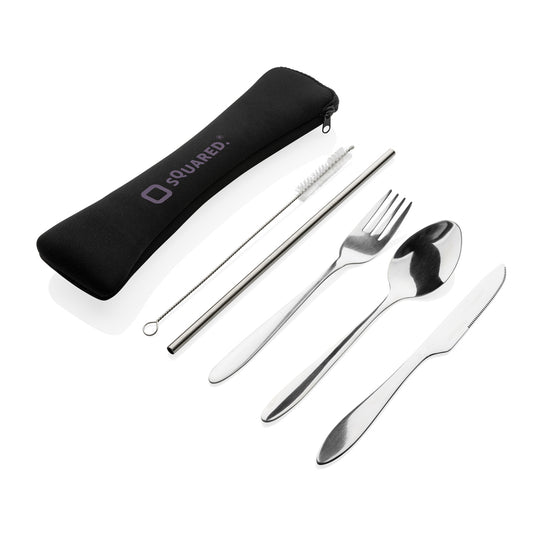 4 PCS stainless steel re-usable cutlery set - Custom Wood Designs