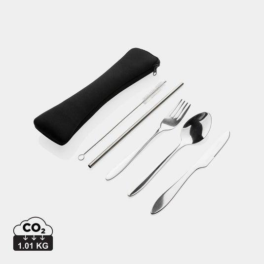 4 PCS stainless steel re-usable cutlery set - Custom Wood Designs