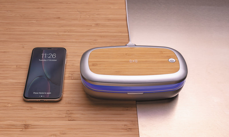Load image into Gallery viewer, Rena UV-C steriliser box with 5W wireless charger - Custom Wood Designs
