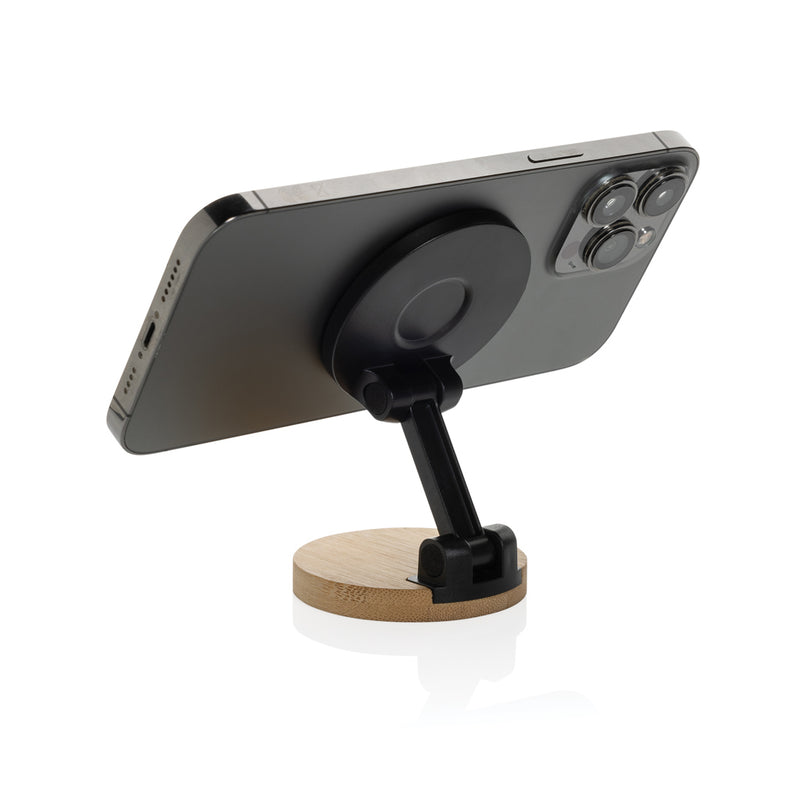 Load image into Gallery viewer, Magmount RCS recycled plastic and bamboo phone stand - Custom Wood Designs
