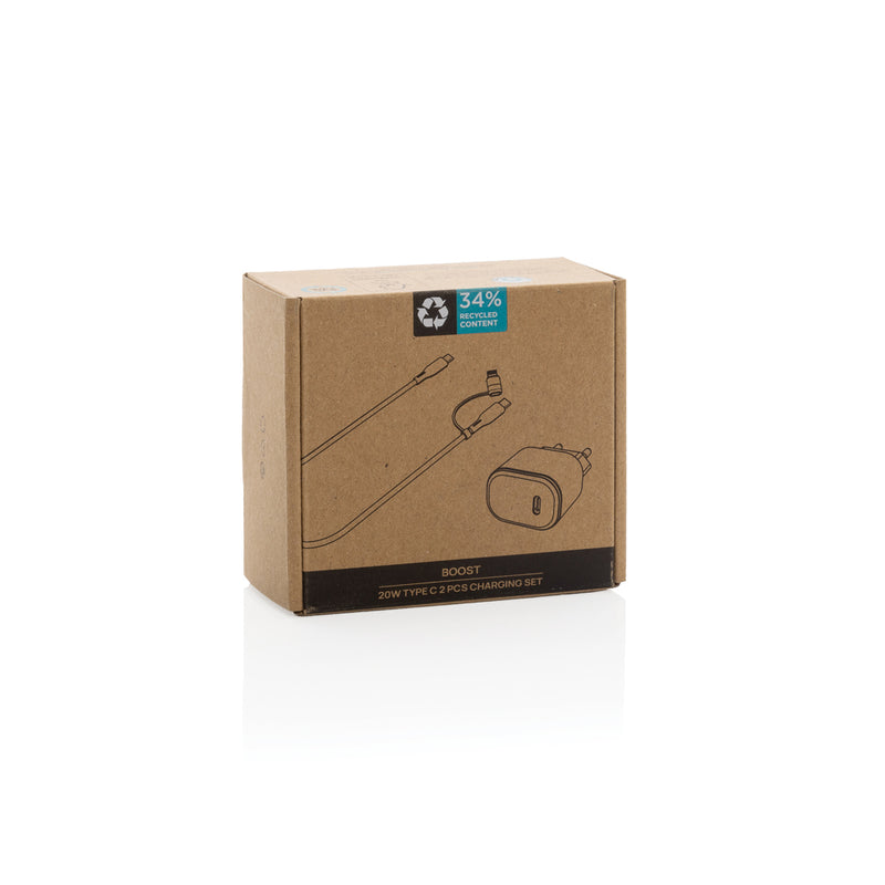 Load image into Gallery viewer, Boost RCS reycled PET 20W type C 2 pcs charging set - Custom Wood Designs

