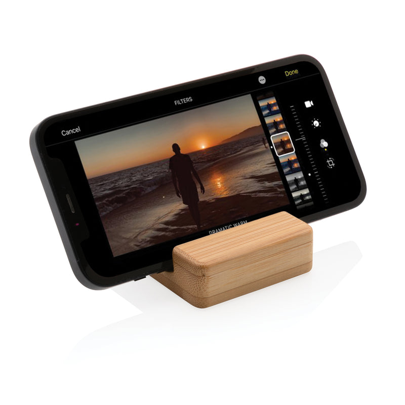 Load image into Gallery viewer, Bamboo phone stand - Custom Wood Designs
