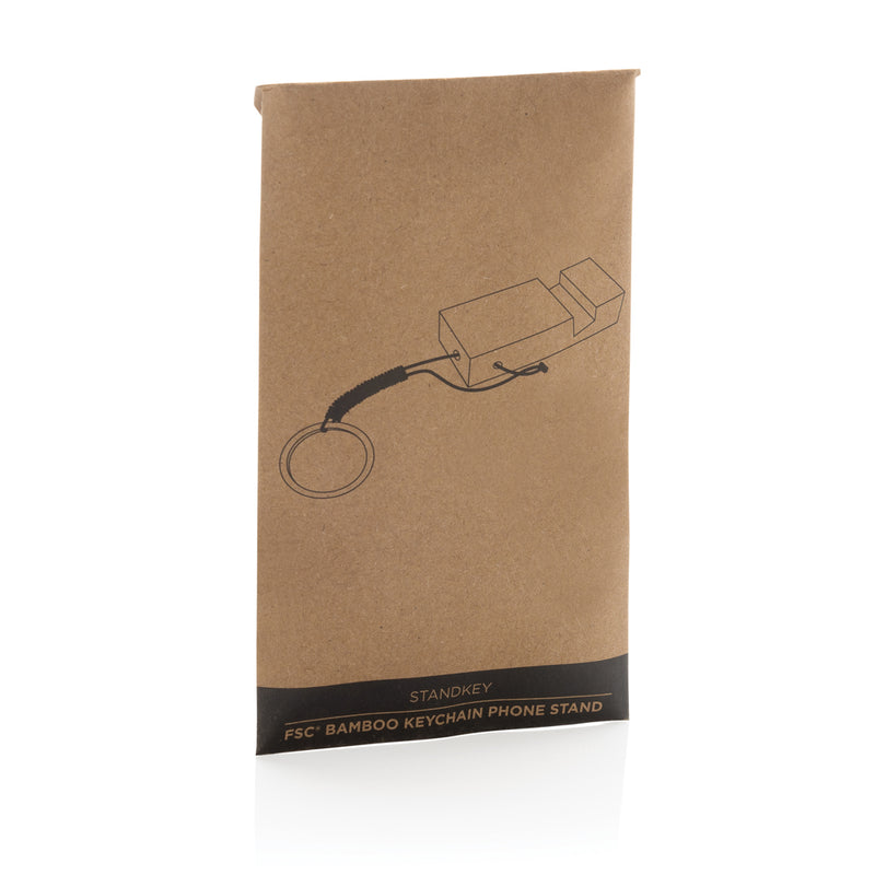 Load image into Gallery viewer, Standkey bamboo keychain phone stand - Custom Wood Designs
