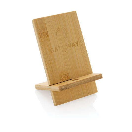Bamboo phone stand in kraft box - Custom Wood Designs