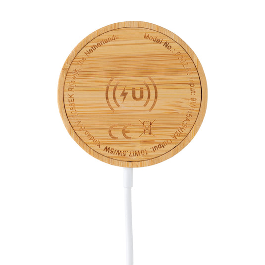 10W bamboo magnetic wireless charger - Custom Wood Designs