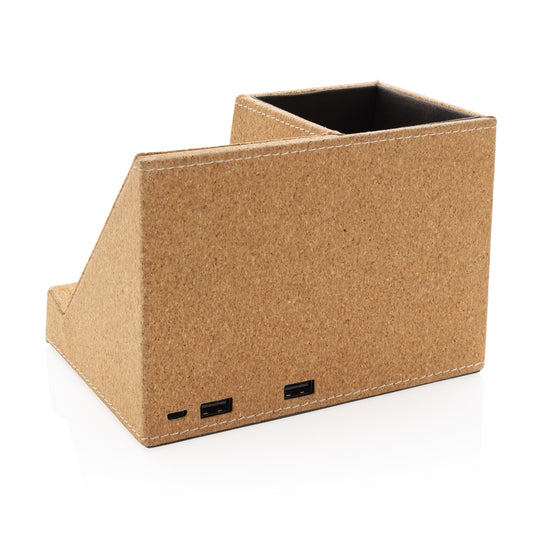 Cork pen holder and 5W wireless charger - Custom Wood Designs