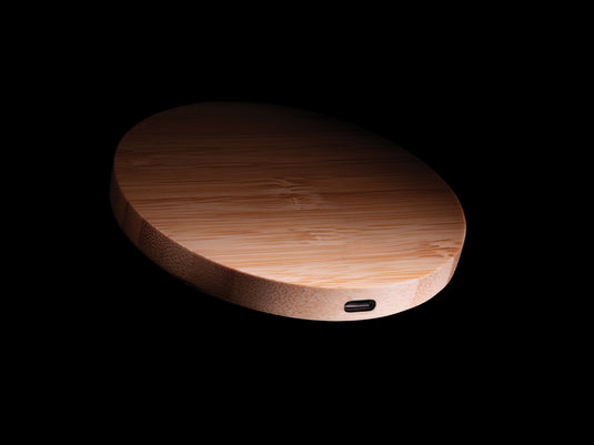 Bamboo 5W round wireless charger - Custom Wood Designs