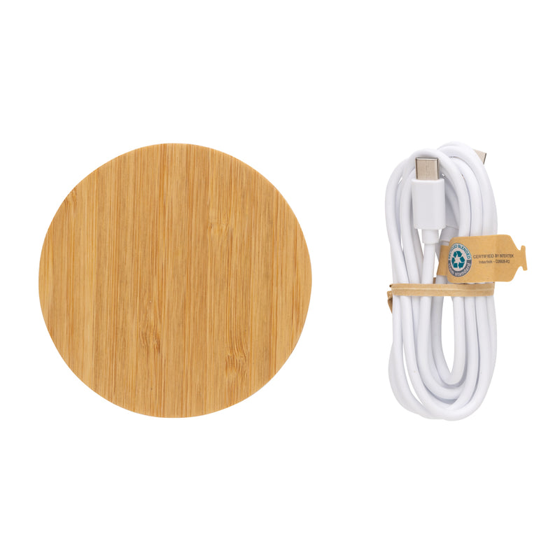 Load image into Gallery viewer, Bamboo 15W wireless charger - Custom Wood Designs
