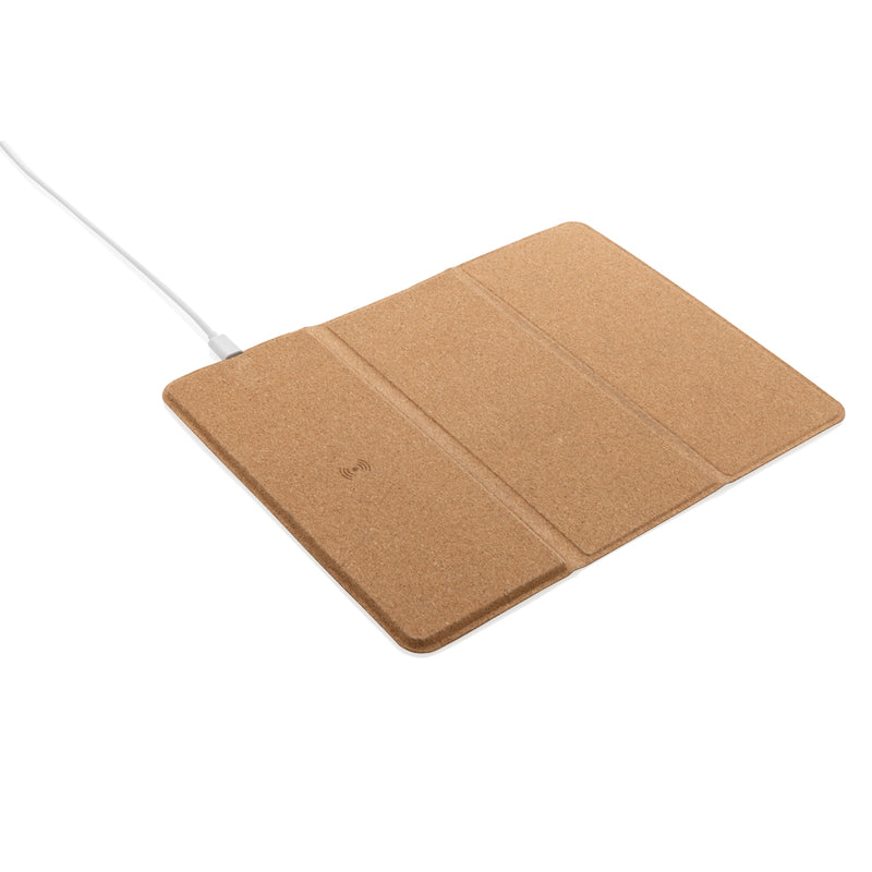 Load image into Gallery viewer, 10W wireless charging cork mousepad and stand - Custom Wood Designs
